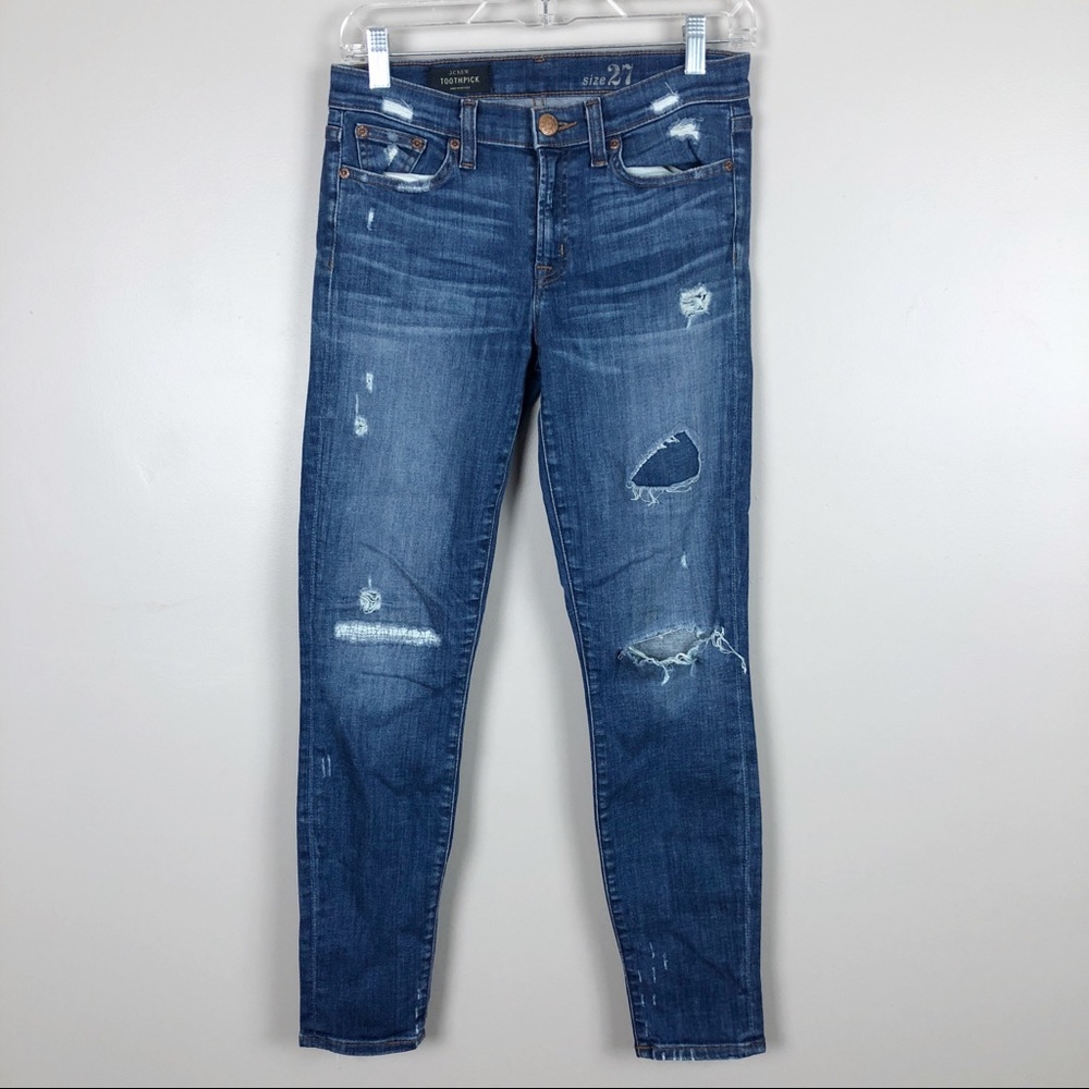 J. Crew Distressed Toothpick Skinny Jeans